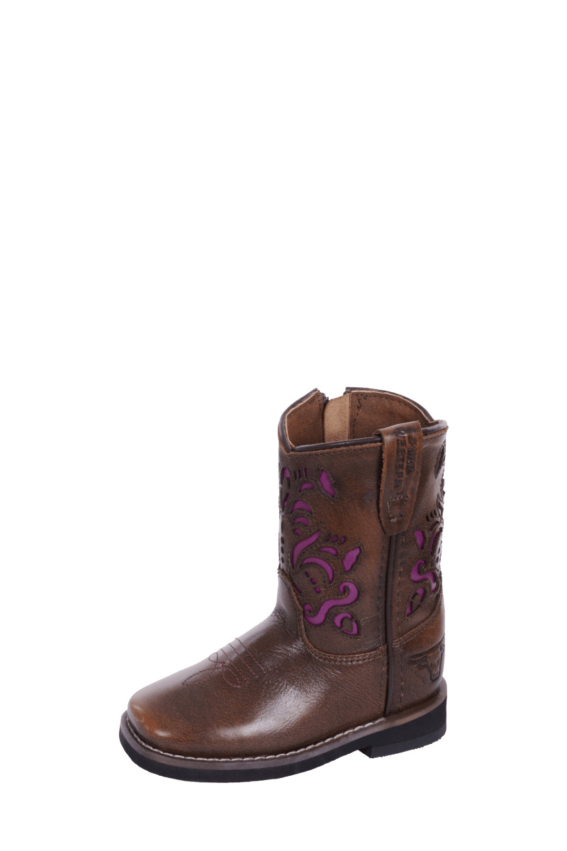 Pure Western Kids Boots & Shoes TOD 4 / Antique Brown/Purple Pure Western Boots Toddlers Ottie