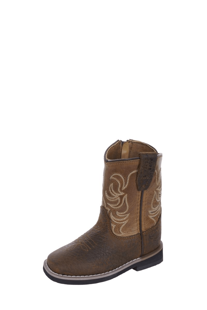 Pure Western Kids Boots & Shoes TOD 4 / Brown/Tan Pure Western Boots Toddlers Lincoln