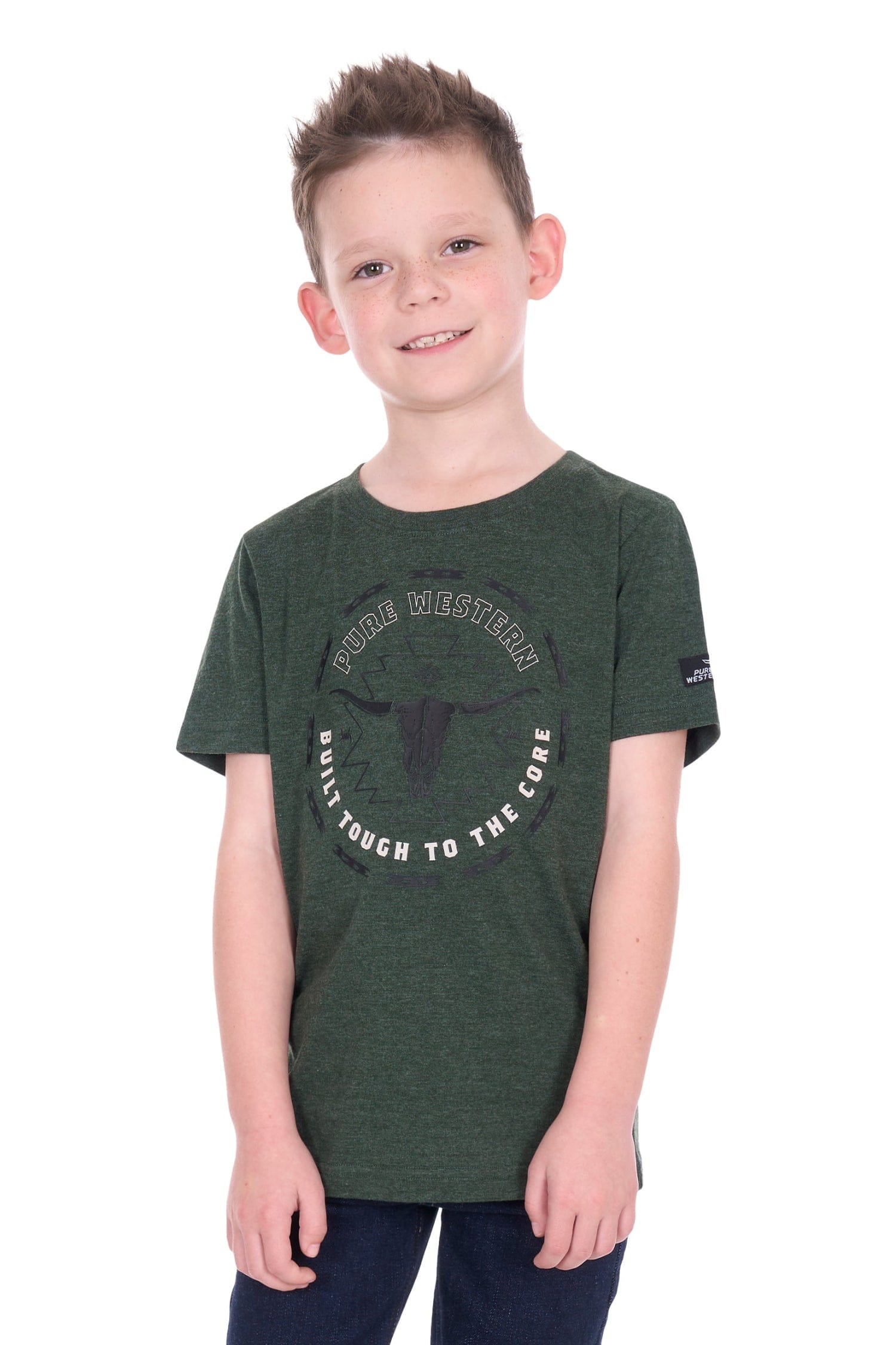 Pure Western Kids Shirts 04 / Green Marle Pure Western Tee Boys Oscar