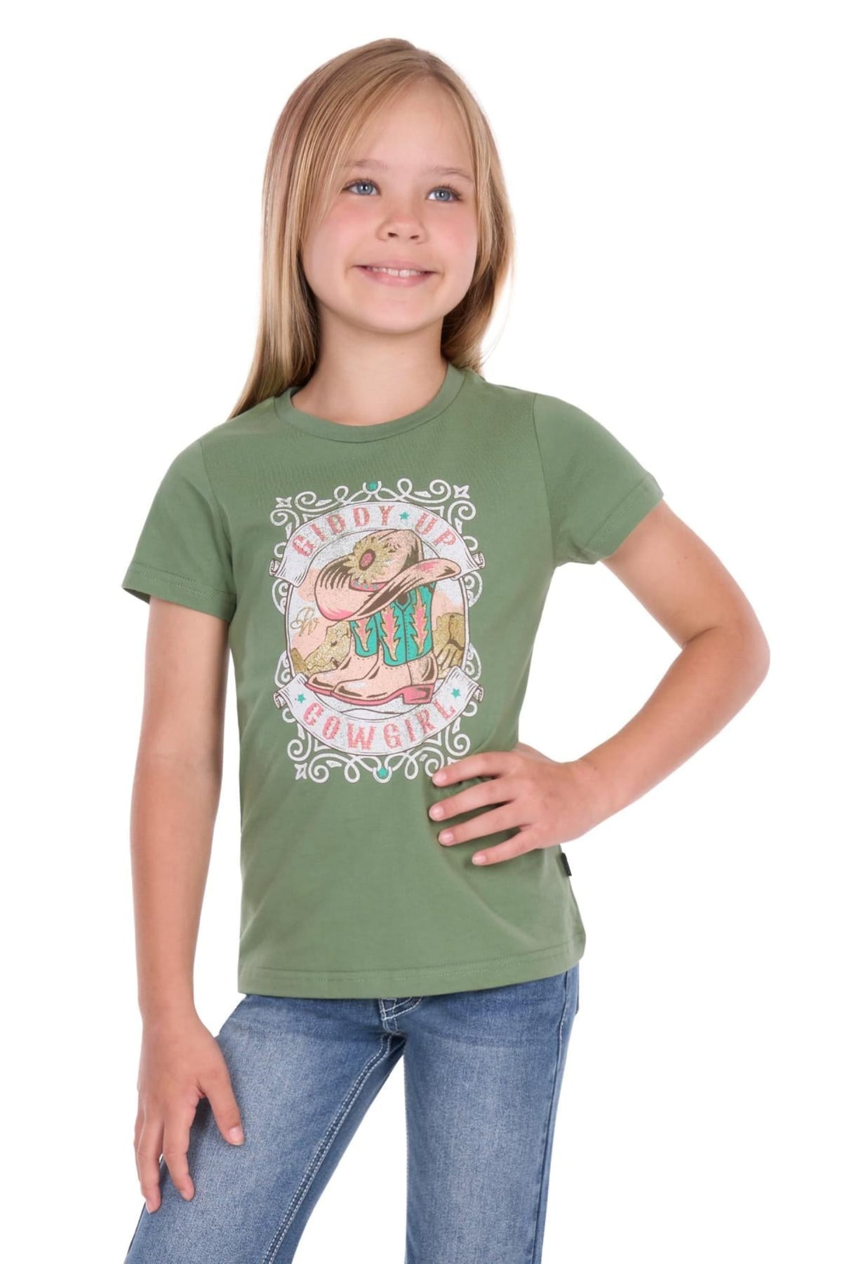 Pure Western Kids Shirts 04 / Moss Pure Western Tee Girls Ella