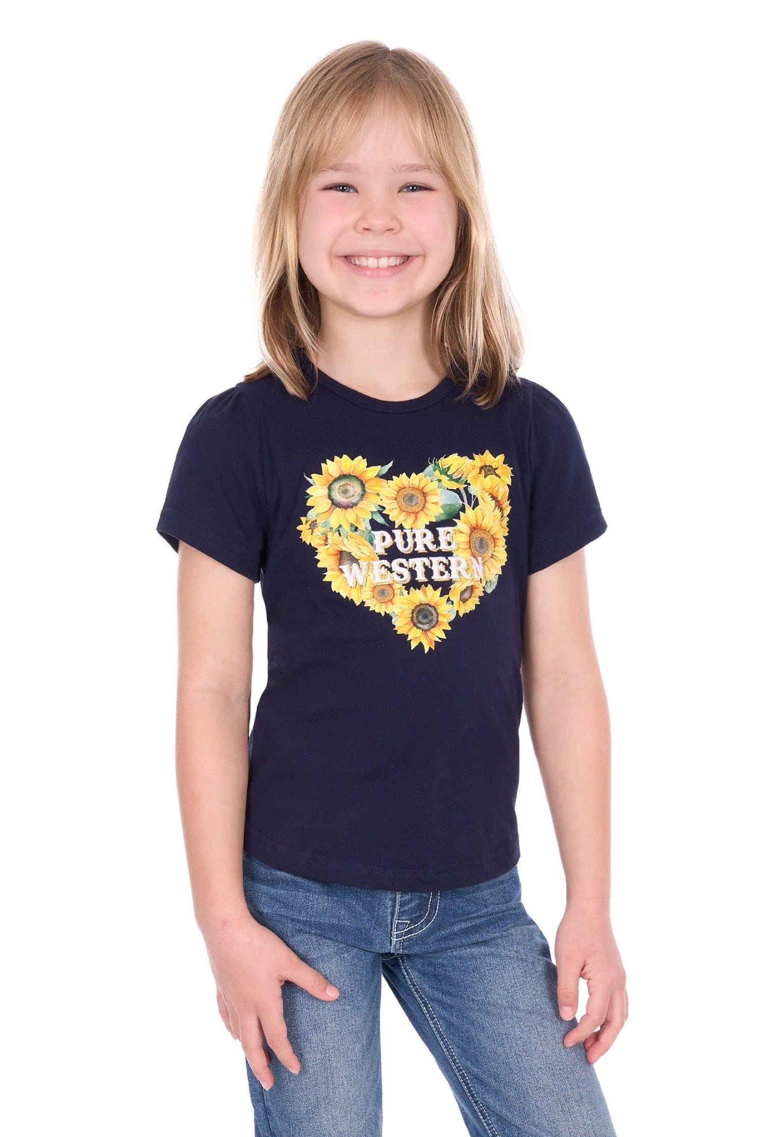 Pure Western Kids Shirts 04 / Navy Pure Western Tee Girls Marissa