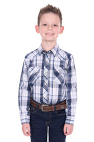 Pure Western Kids Shirts 04 / Navy/White Pure Western Shirt Boys Billy