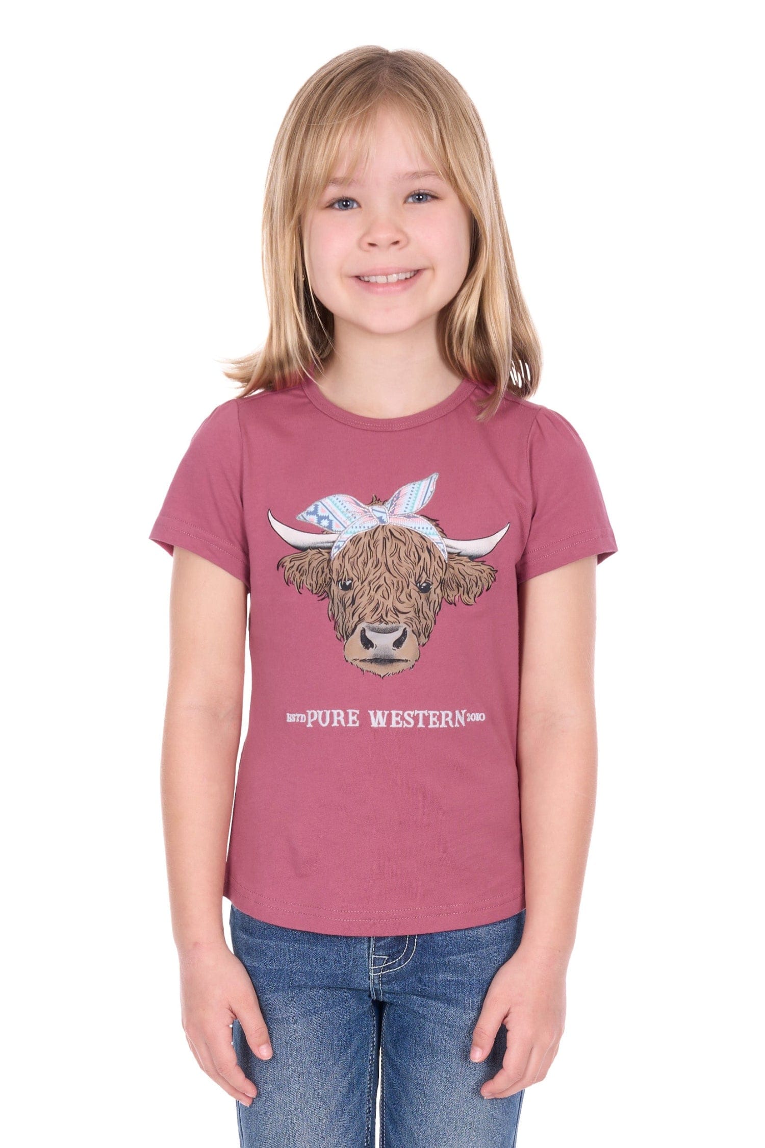 Pure Western Kids Shirts 04 / Raspberry Pure Western Tee Girls Estelle