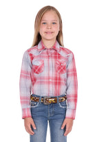 Pure Western Kids Shirts 06 / Red/Blue Pure Western Shirt Girls Jill
