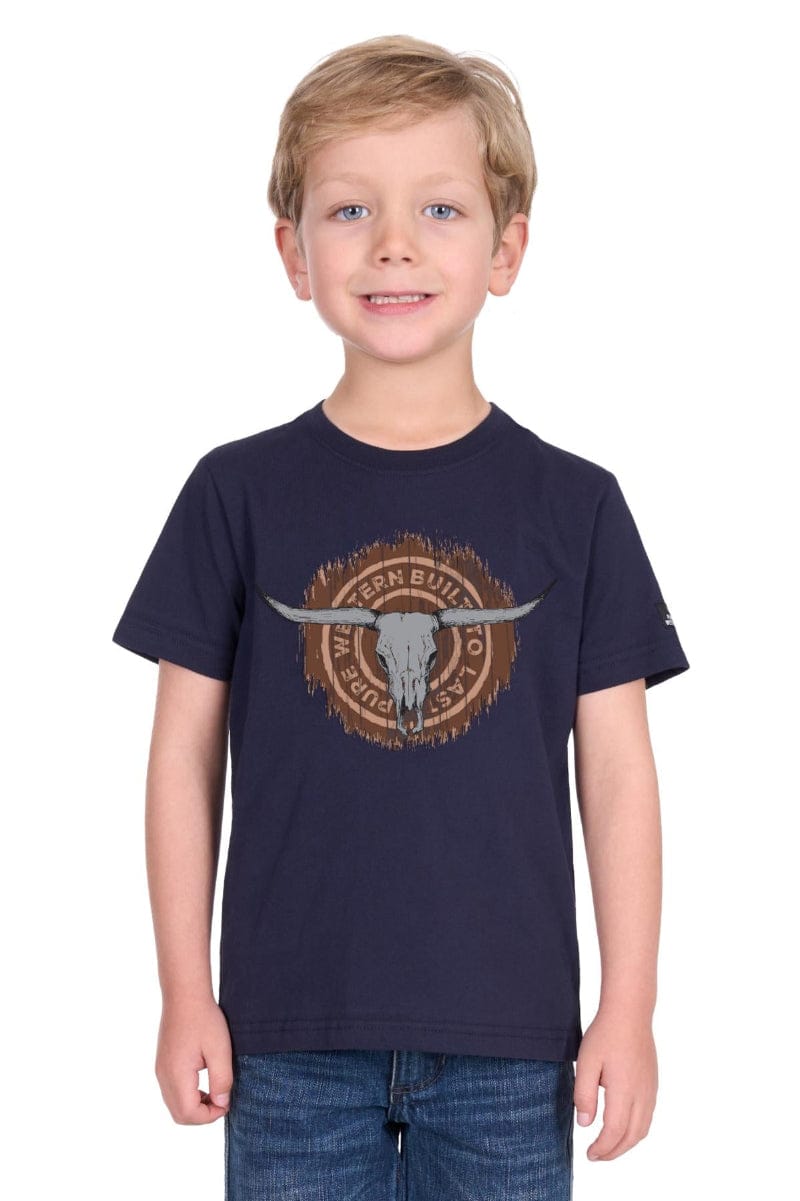Pure Western Kids Shirts 08 / Navy Pure Western Tee Boys Samuel