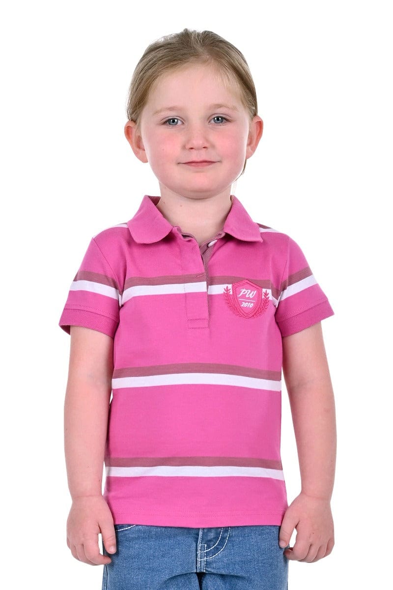 Pure Western Kids Tops 02 / Pink/White Pure Western Polo Girls Emerie (P3S5563694)
