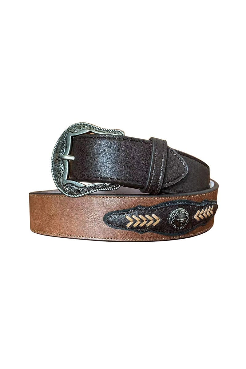 Pure Western Mens Belts XS / Tan/Chocolate Pure Western Belt Mens Wesley (P3S1962BLT)