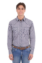 Pure Western Mens Shirts S / Navy/Tan Pure Western Shirt Mens George