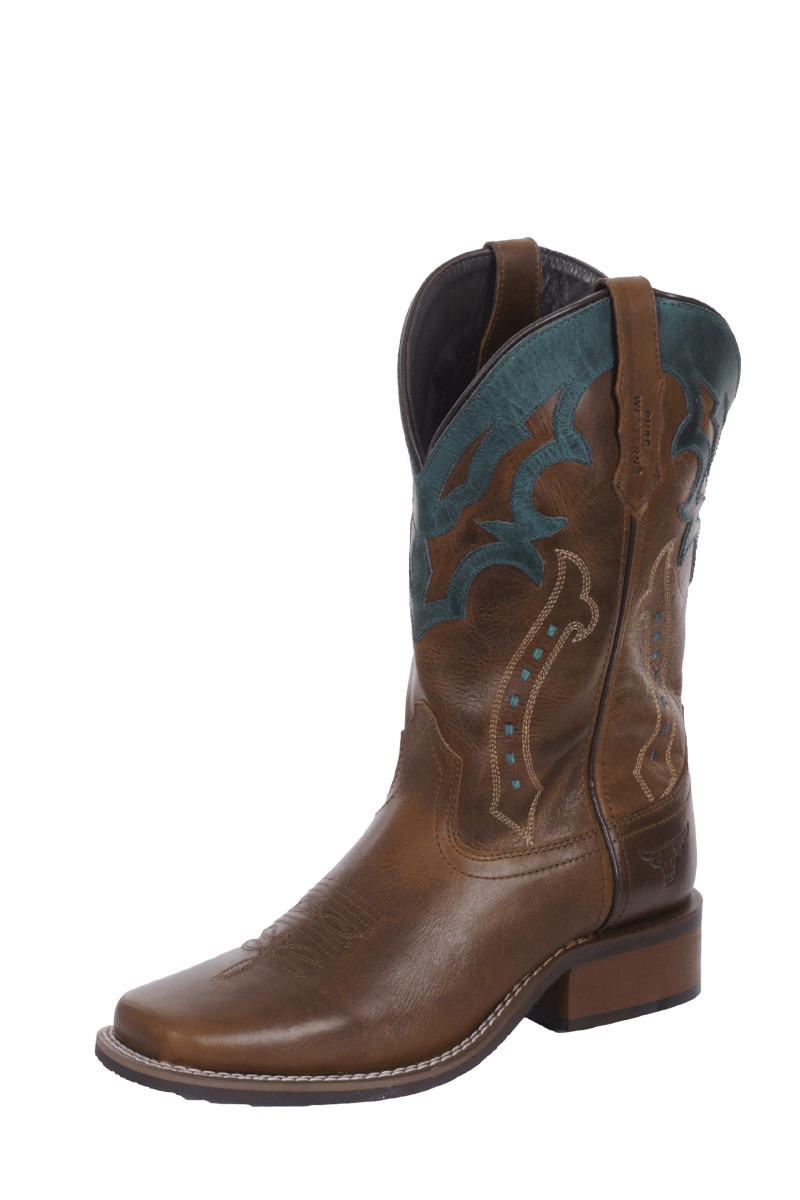 Pure Western Womens Boots & Shoes WMN 7 / Oiled Brown/Dark Teal Pure Western Boots Womens Abilene