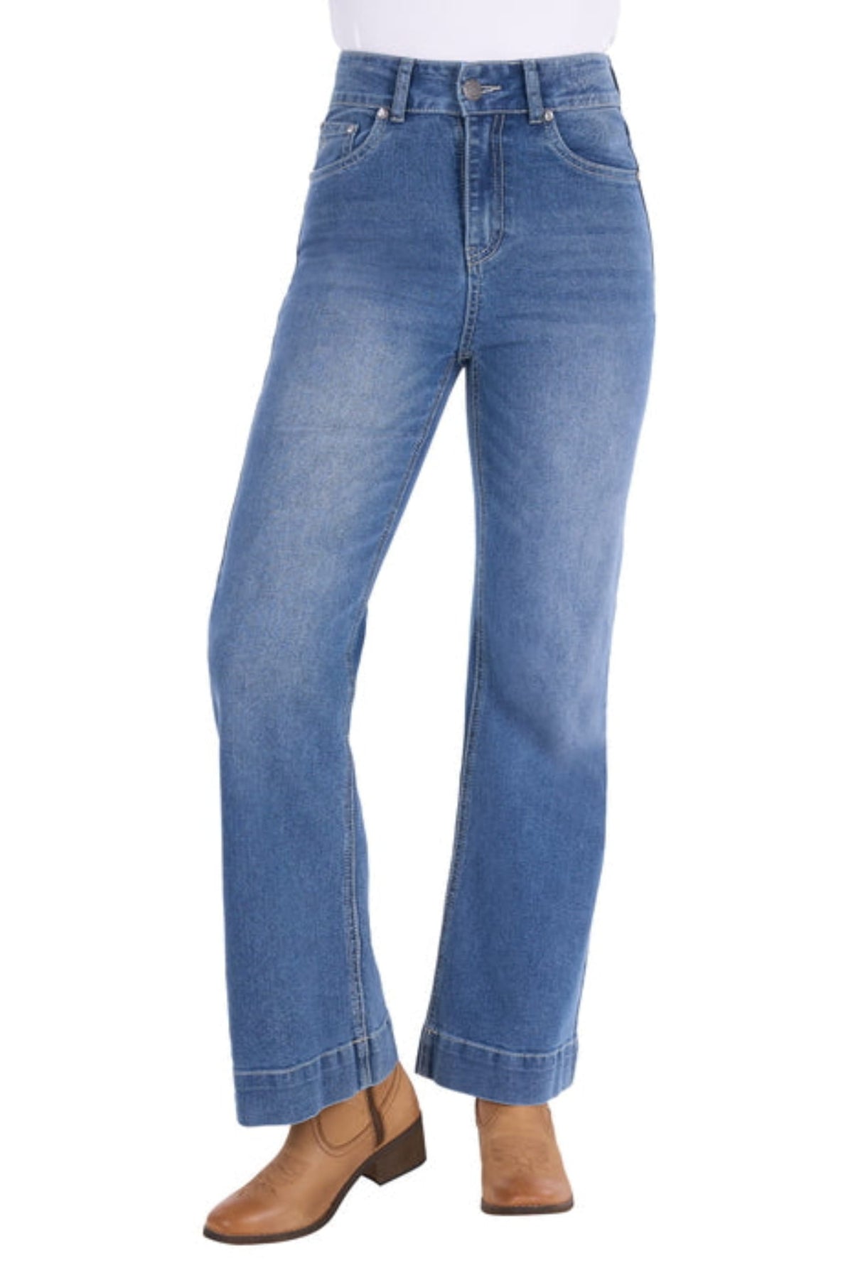 Pure Western Womens Jeans 06x30 / Retro Blue Pure Western Jeans Womens Banks Trouser