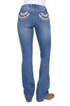 Pure Western Womens Jeans 06x36 / Retro Blue Pure Western Jeans Womens Pat Relaxed Rider Bootcut