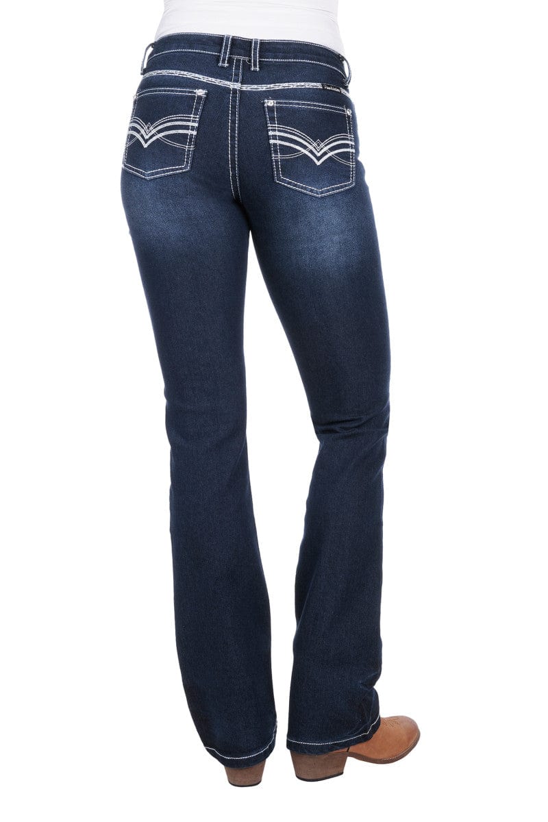 Pure Western Womens Jeans 6 Pure Western Jeans Womens Hannah Boot Cut Midnight 32in Leg (PCP2211119)