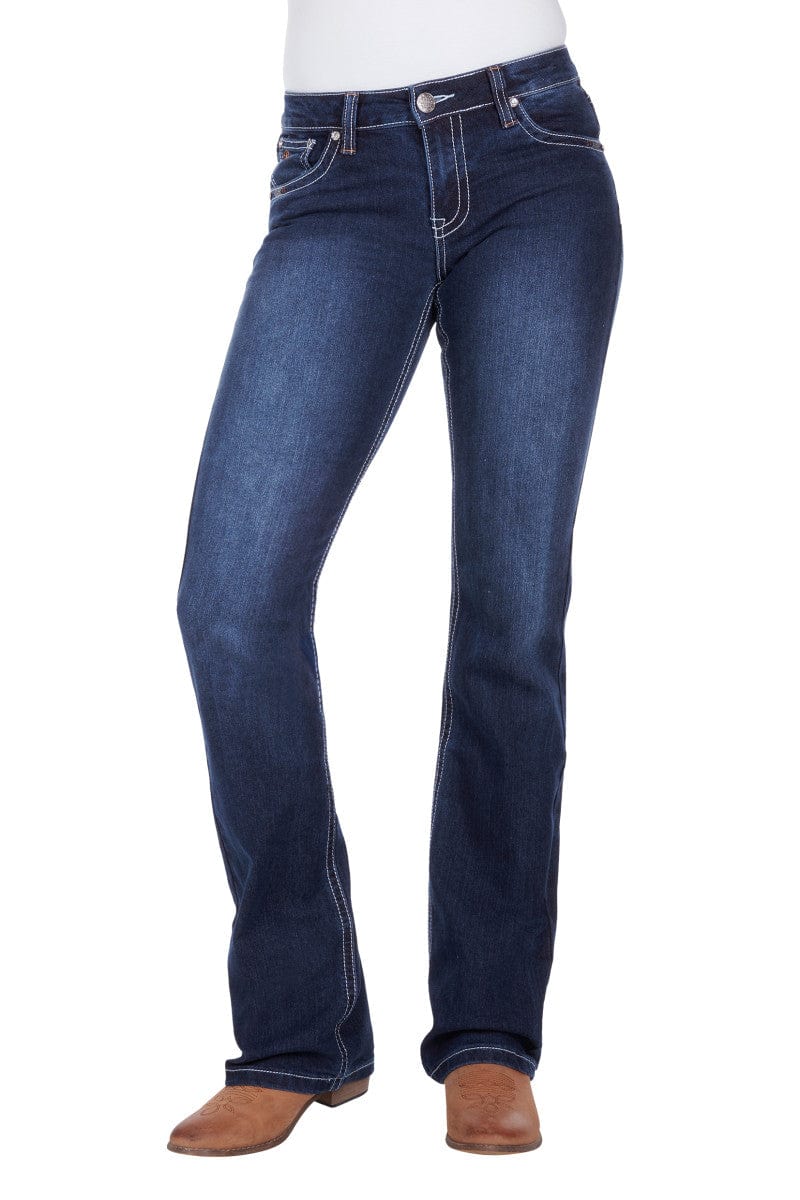 Pure Western Womens Jeans Pure Western Jeans Womens Bettina Relaxed Rider Old Indigo (PCP2210654)