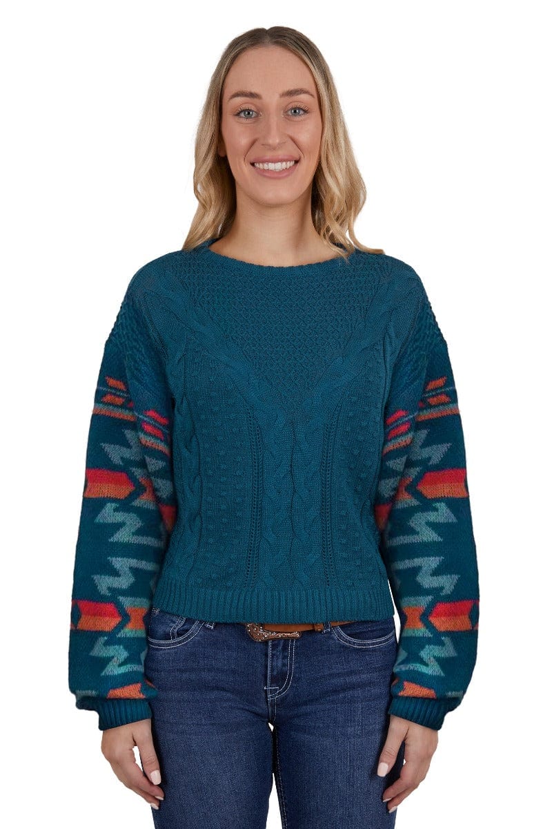 Pure Western Womens Jumpers, Jackets & Vests 08 / Multi Pure Western Jumper Womens Mora Knitted