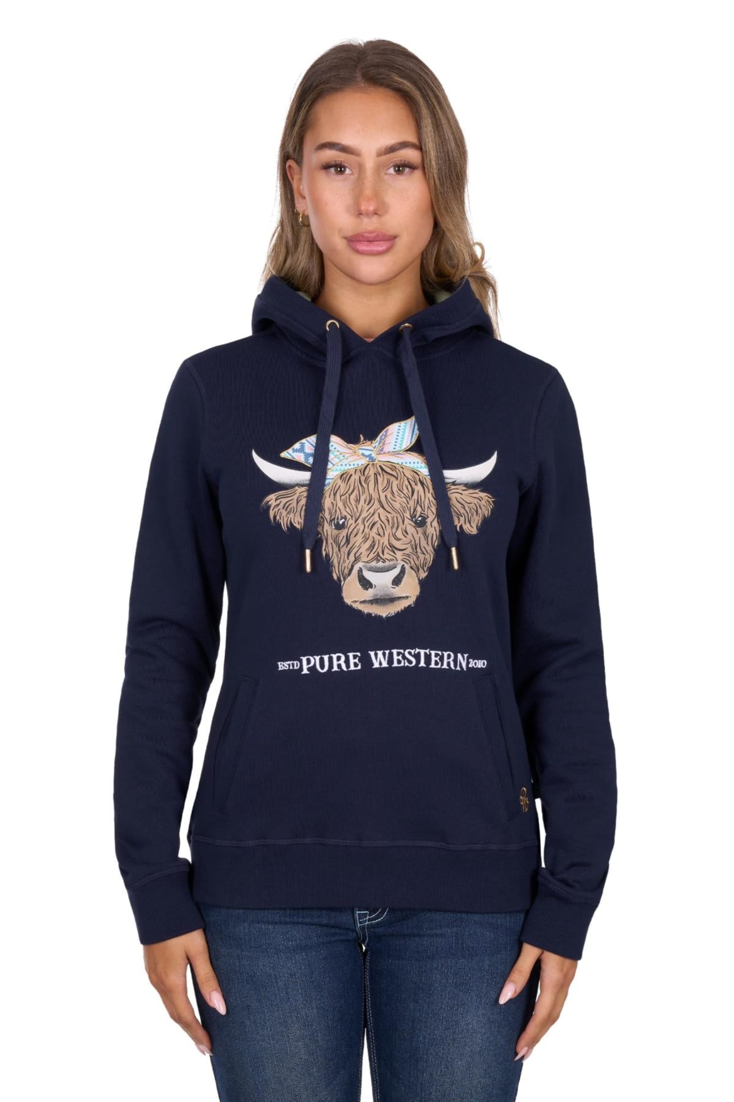 Pure Western Womens Jumpers- Jackets - Vests 08 / Navy Pure Western Jumper Womens Tania