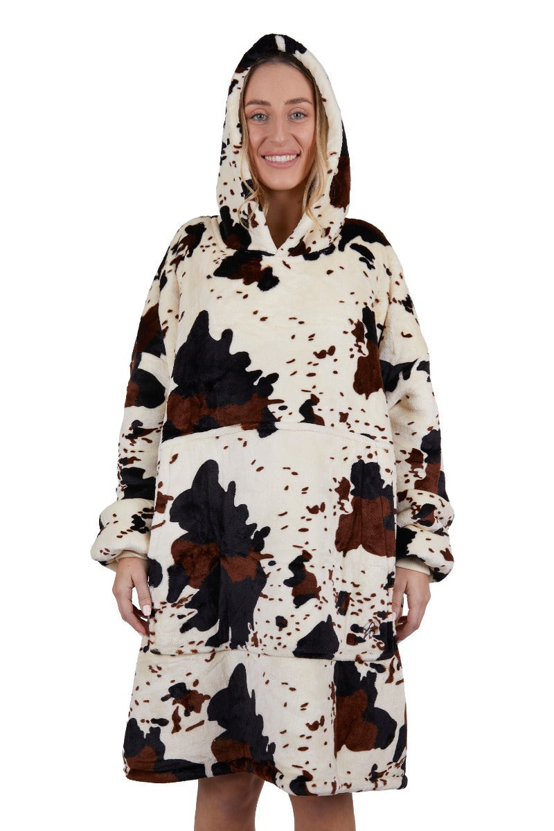 Pure Western Womens Jumpers, Jackets & Vests Pure Western Snuggle Hoodie Adults Cow Print