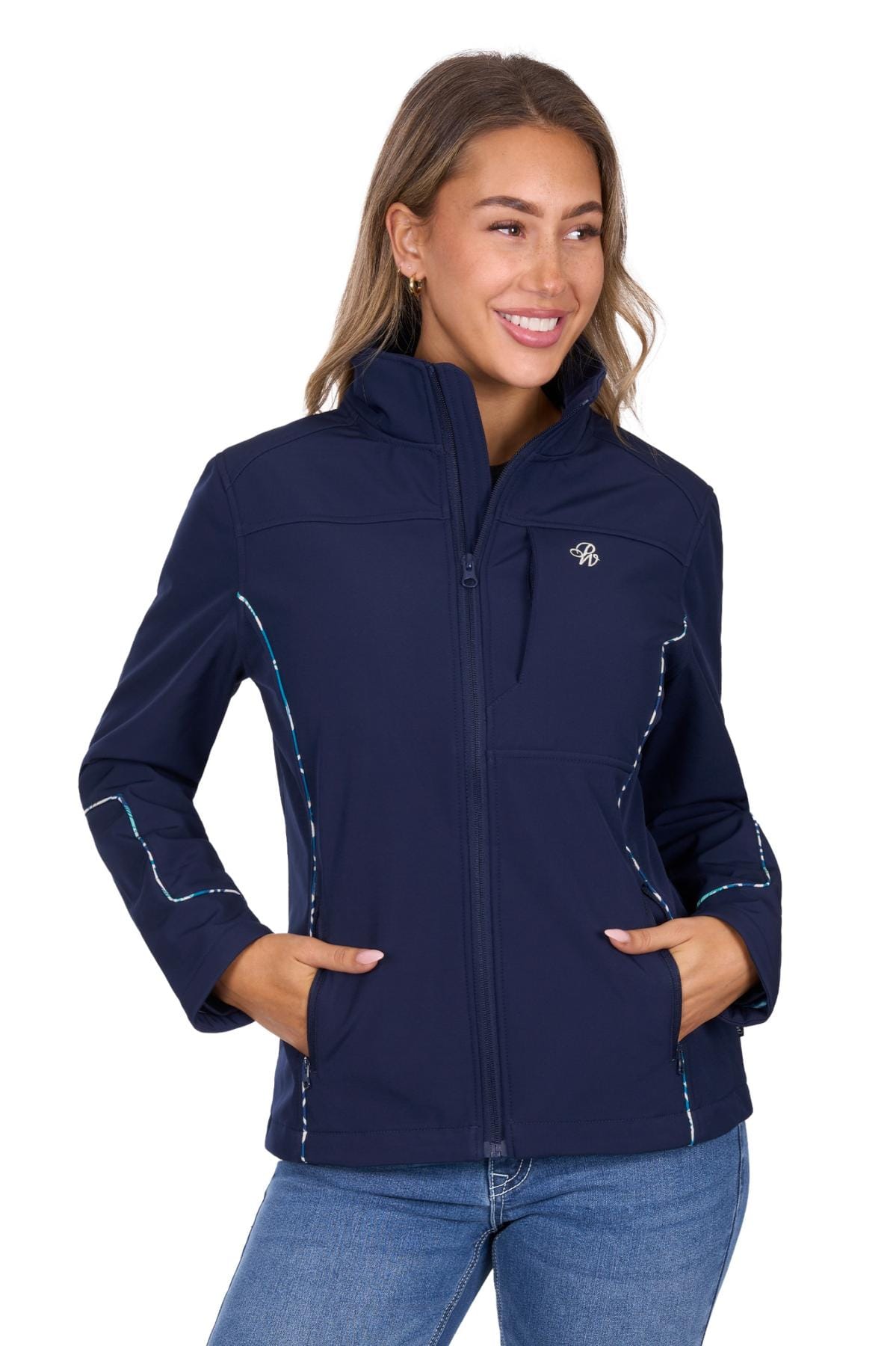 Pure Western Womens Jumpers- Jackets - Vests XS / Navy Pure Western Jacket Womens Corine Softshell
