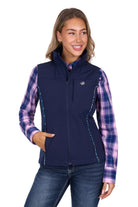 Pure Western Womens Jumpers- Jackets - Vests XS / Navy Pure Western Vest Womens Corine Softshell