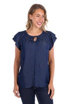 Pure Western Womens Shirts 08 / Dark Denim Pure Western Top Womens Connie Sleeveless
