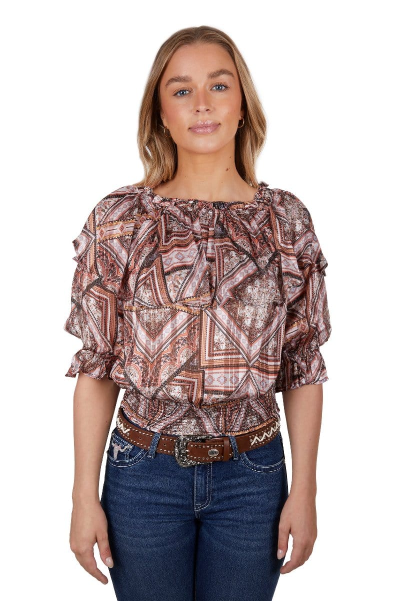 Pure Western Womens Shirts 08 / Multi Pure Western Shirt Womens Stevie