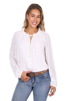 Pure Western Womens Shirts 08 / White Pure Western Blouse Womens Pepper