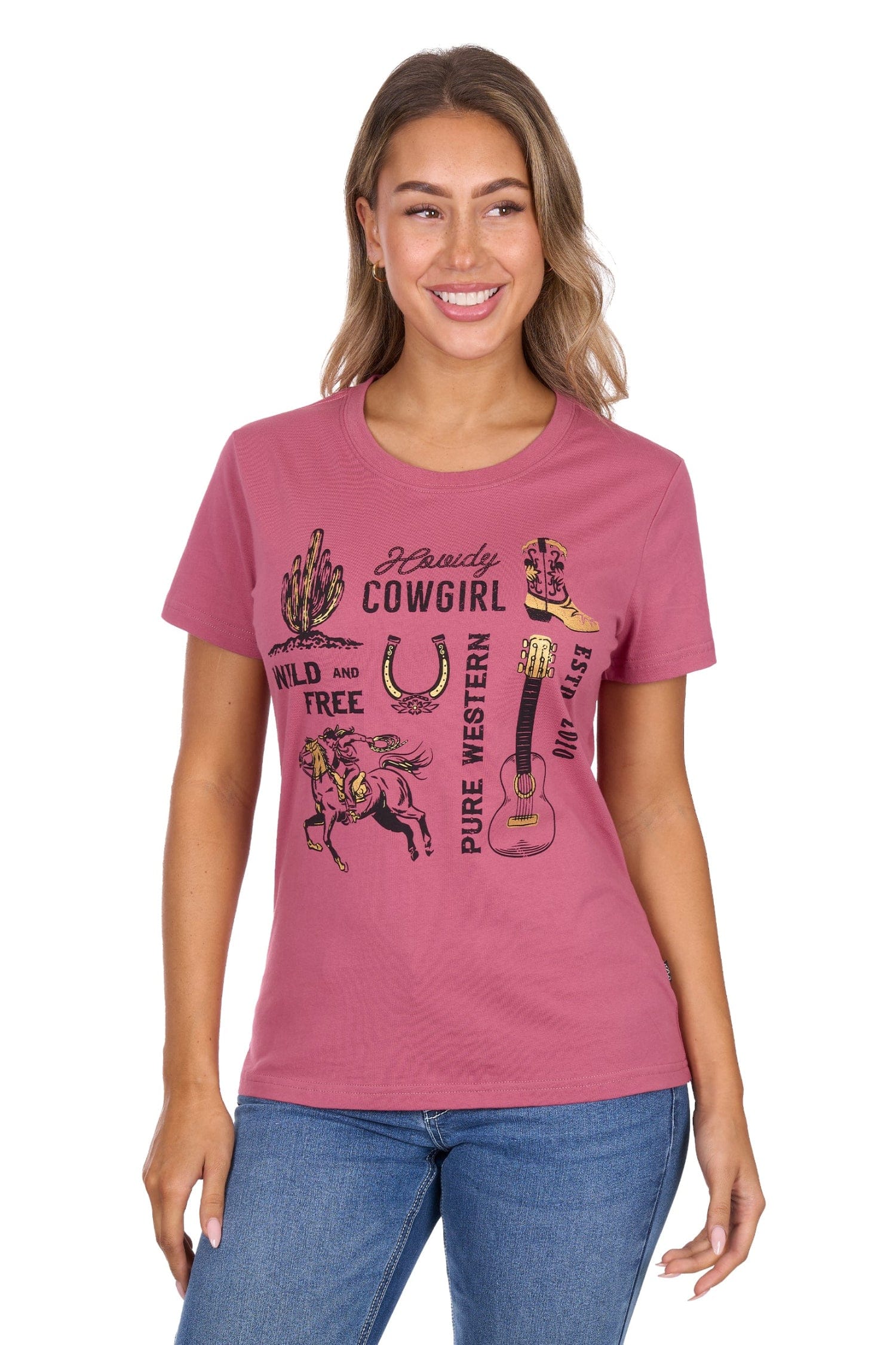 Pure Western Womens Shirts 10 / Raspberry Pure Western Tee Womens Trinity