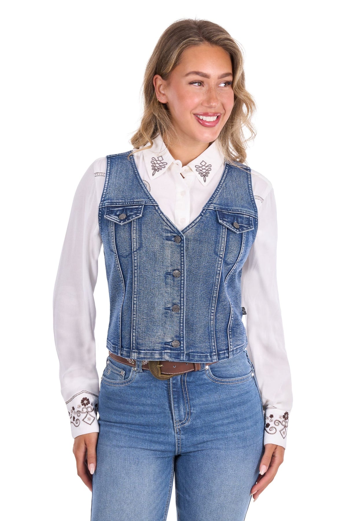 Pure Western Womens Shirts Pure Western Vest Womens Natasha