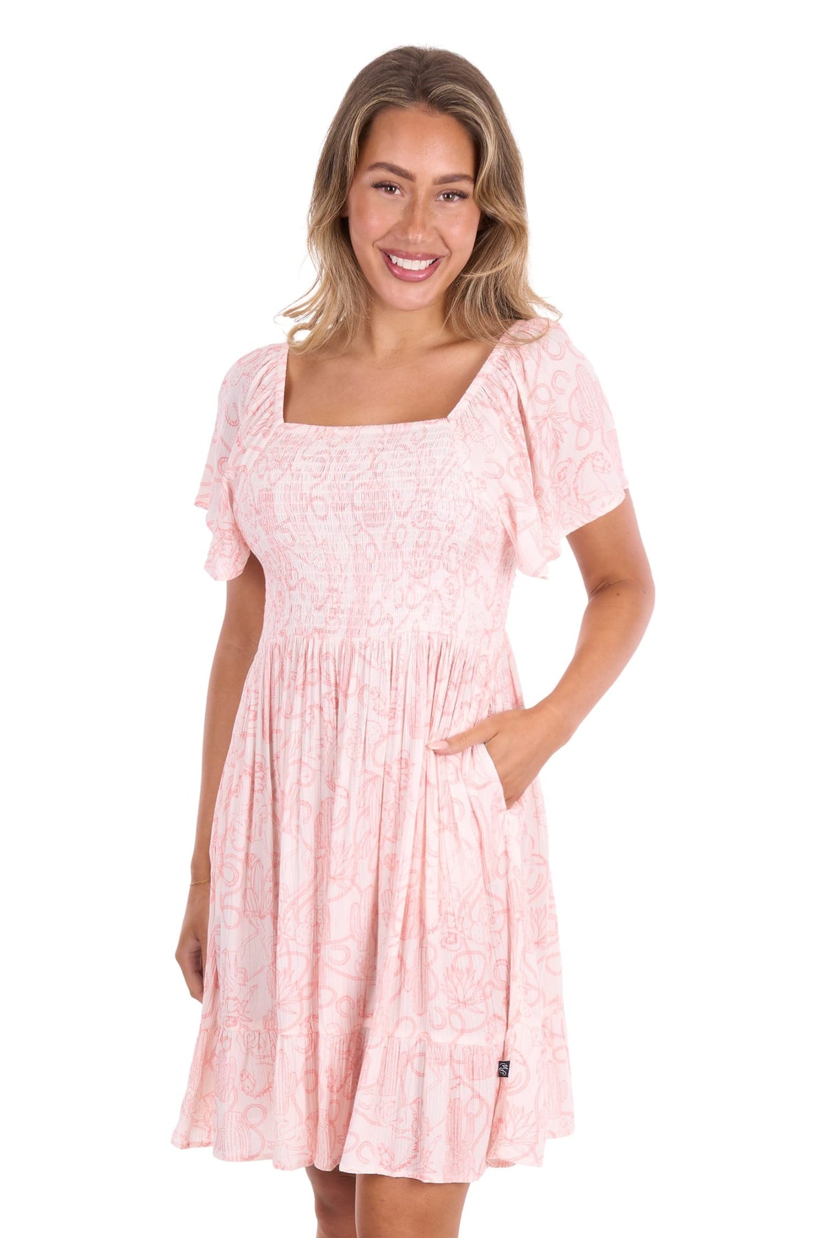 Pure Western Womens Shorts- Skirts - Dresses 08 / Cream Pure Western Dress Womens Sara