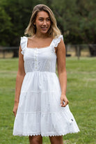 Pure Western Womens Shorts- Skirts - Dresses 08 / White Pure Western Dress Womens Alison Sleeveless