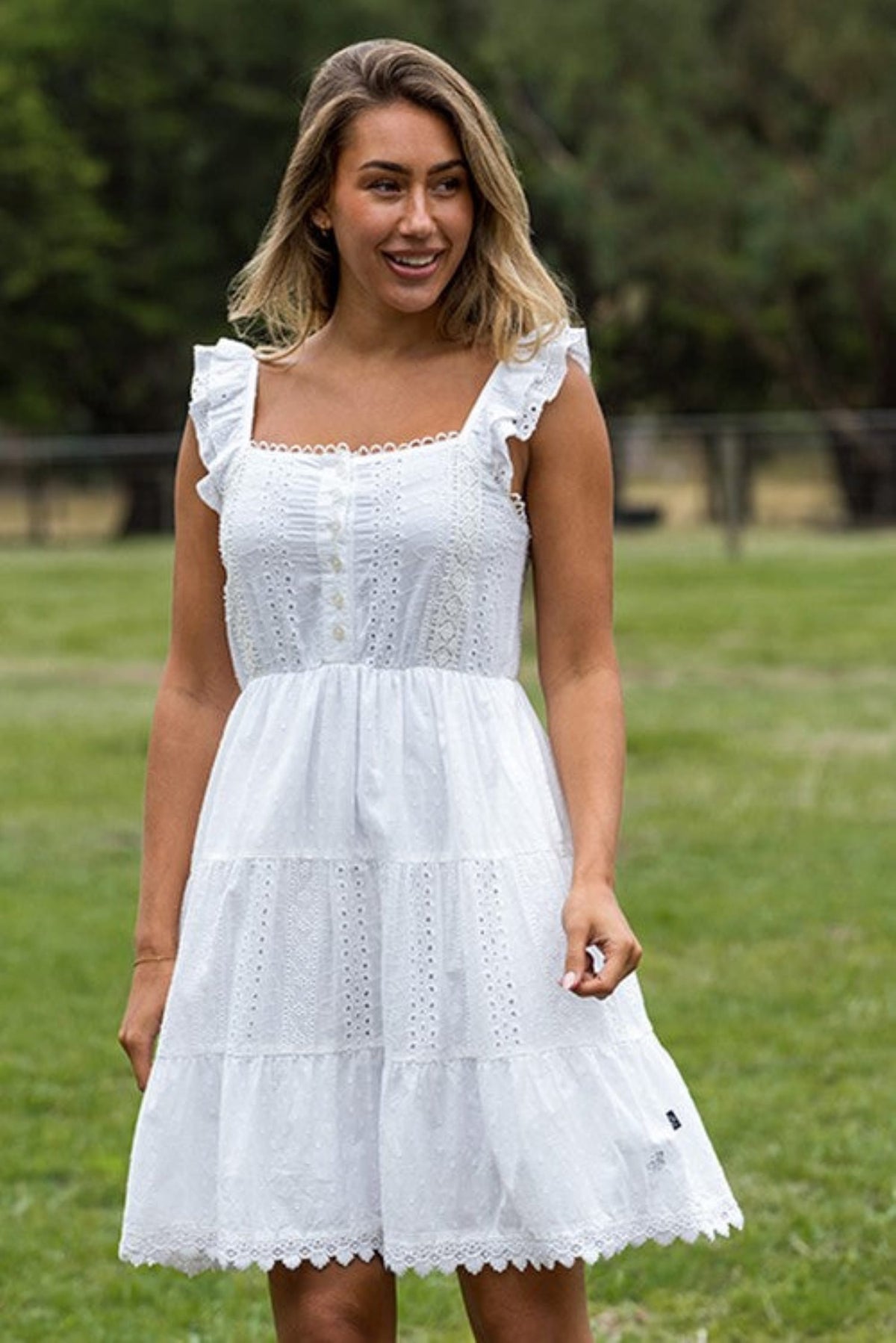 Pure Western Womens Shorts- Skirts - Dresses 08 / White Pure Western Dress Womens Alison Sleeveless