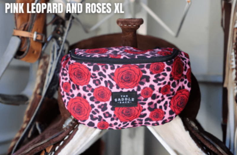 Ranch Dressn Saddle Accessories XL / Pink Leopard/Roses Saddle Sacks XL