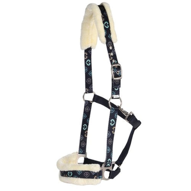 Rancher Halters Pony / Navy Rancher Halter with Fleece Horse/Hearts