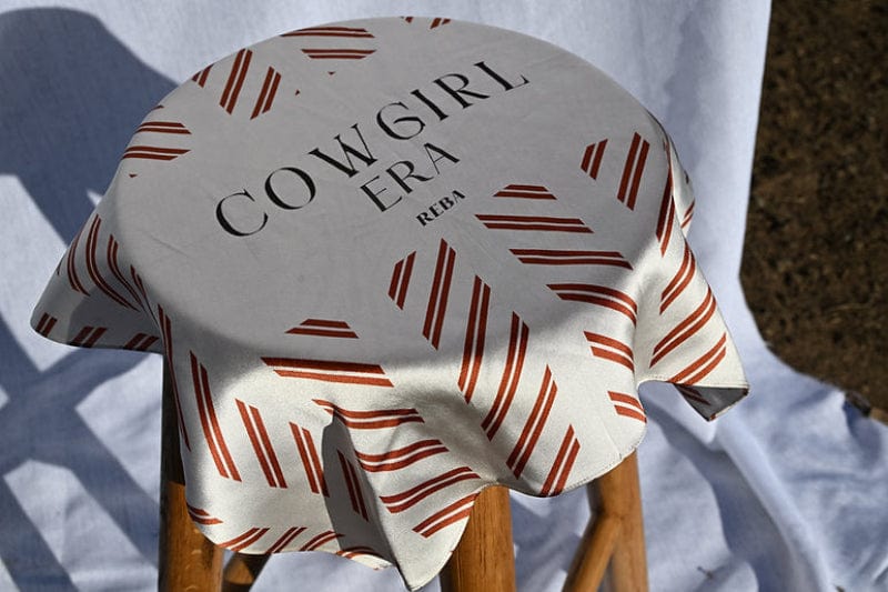 Reba Bandanas - Scarves White/Brown Cowgirl Era Reba Collection Neckties Silk