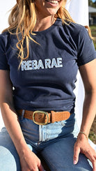 Reba Womens Shirts Reba Collection Tee Denim Patch