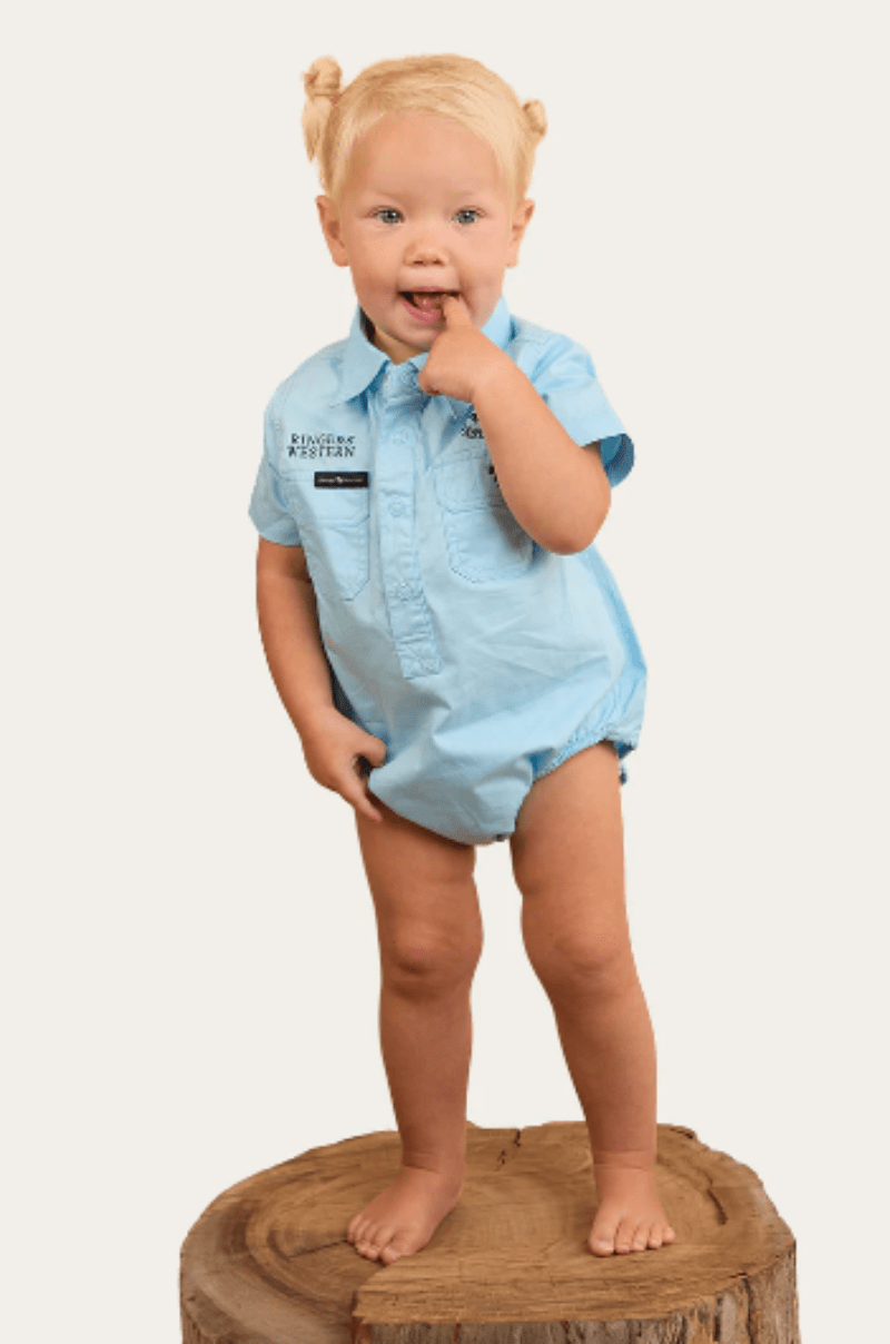 Ringers Western Baby Cowkids 0 / Sky Blue Ringers Western Romper Infant Workshirt