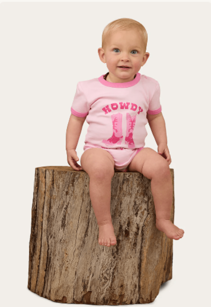 Ringers Western Baby Cowkids Ringers Western Romper Infant Howdy Cowgirl