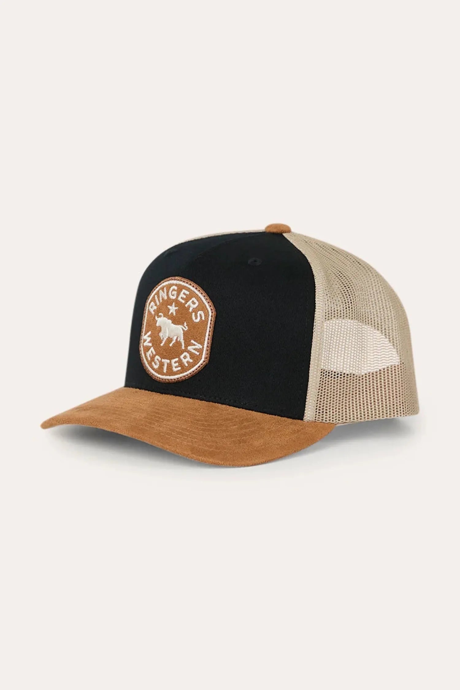 Ringers Western Caps Black/Dark Tan Ringers Western Cap Outback Hide Roadhouse Trucker