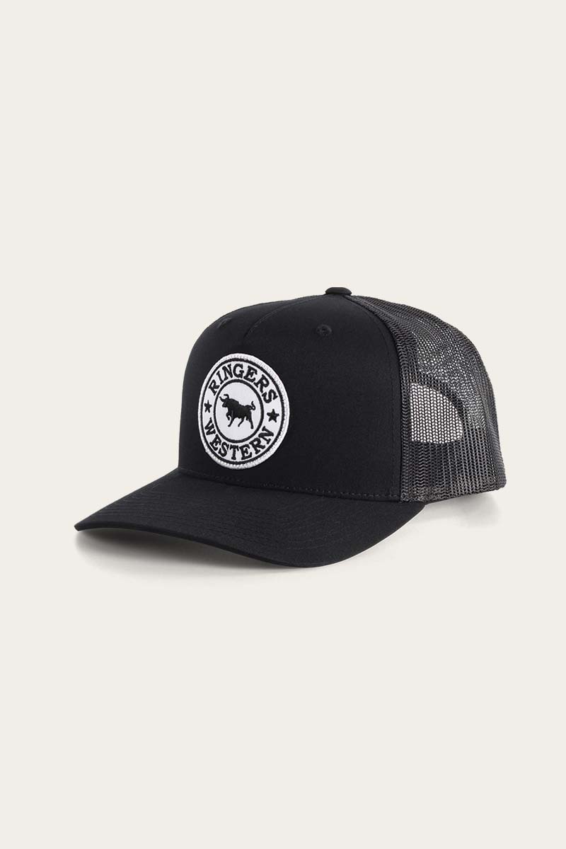 Ringers Western Caps Black/White Ringers Western Signature Trucker Cap