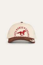Ringers Western Caps Off White/Chocolate Ringers Western Cap Lets Horse Around Trucker