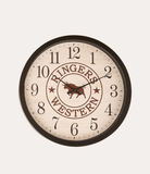 Ringers Western Gifts - Homewares 16in Ringers Western Clock On Time is Late