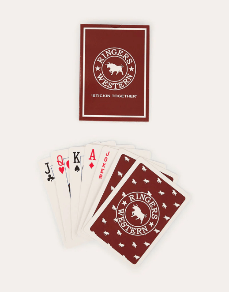 Ringers Western Gifts - Homewares Burgundy Ringers Western Playing Cards Saloon
