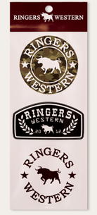 Ringers Western Gifts - Homewares Multi Ringers Western Stickers Logo 3-Pack