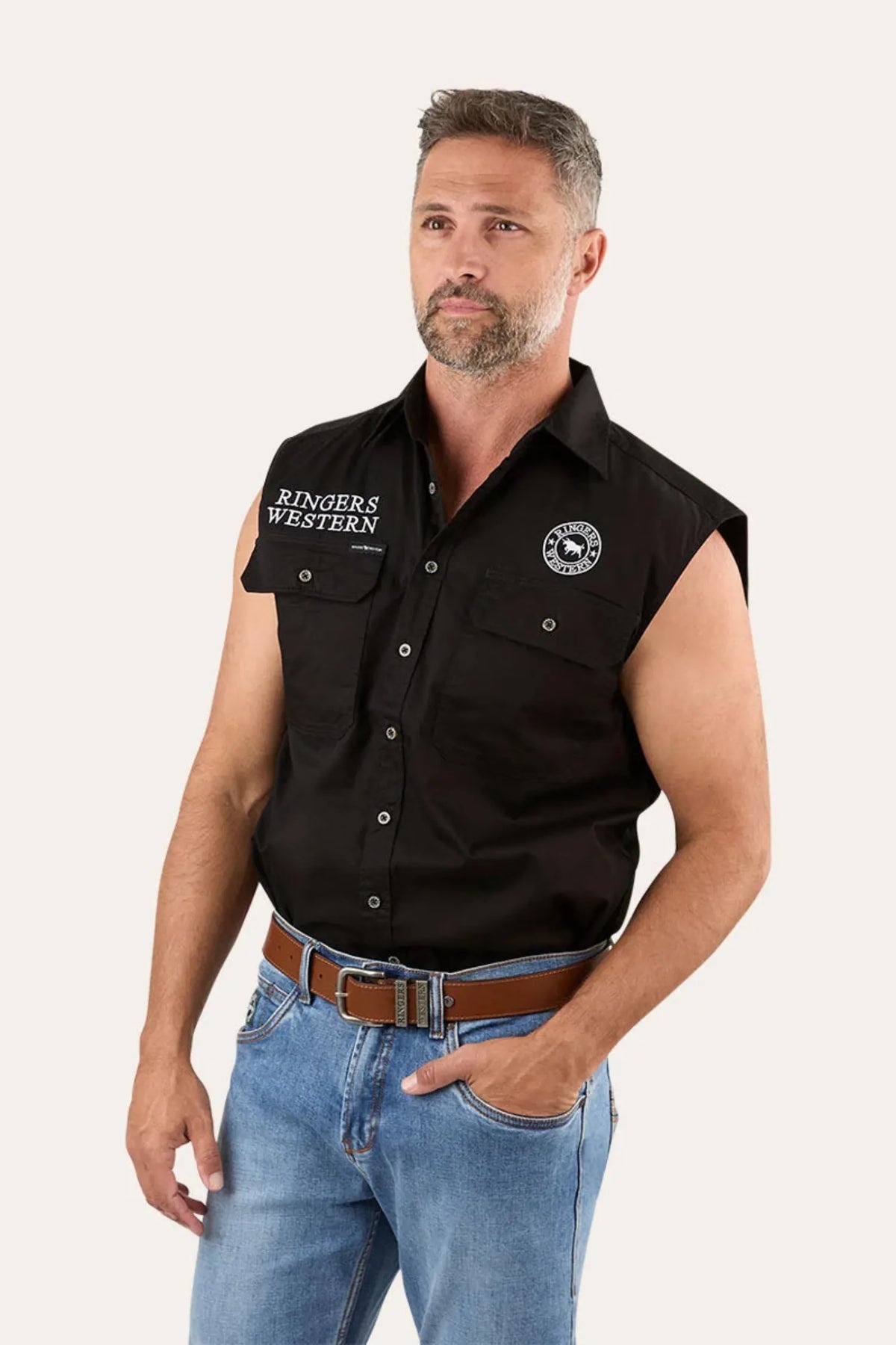Ringers Western Mens Shirts Ringers Western Shirt Mens Hawkeye Sleeveless