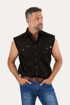 Ringers Western Mens Shirts Ringers Western Shirt Mens Rob Roy Sleeveless Full Button