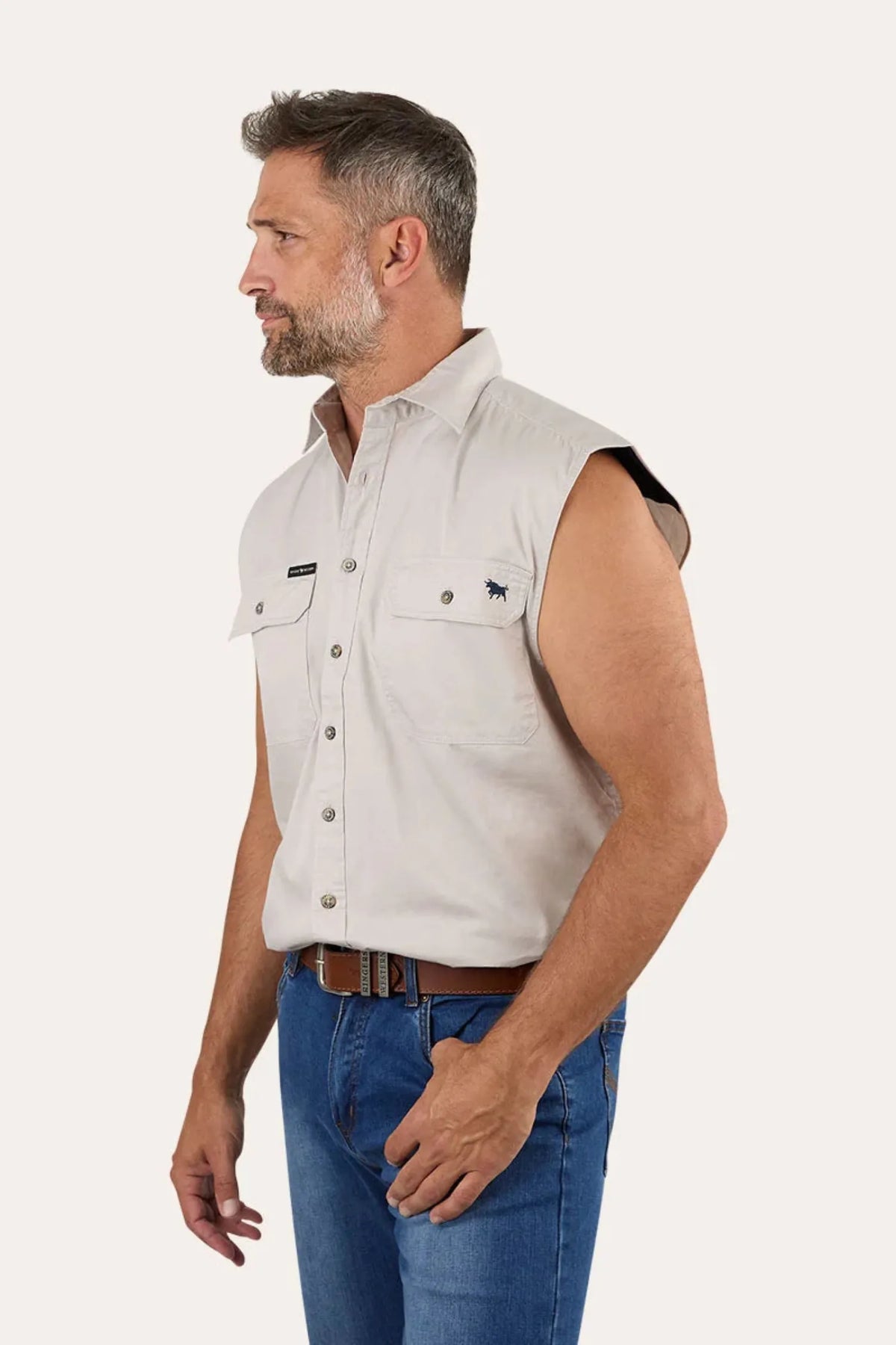 Ringers Western Mens Shirts Ringers Western Shirt Mens Rob Roy Sleeveless Full Button