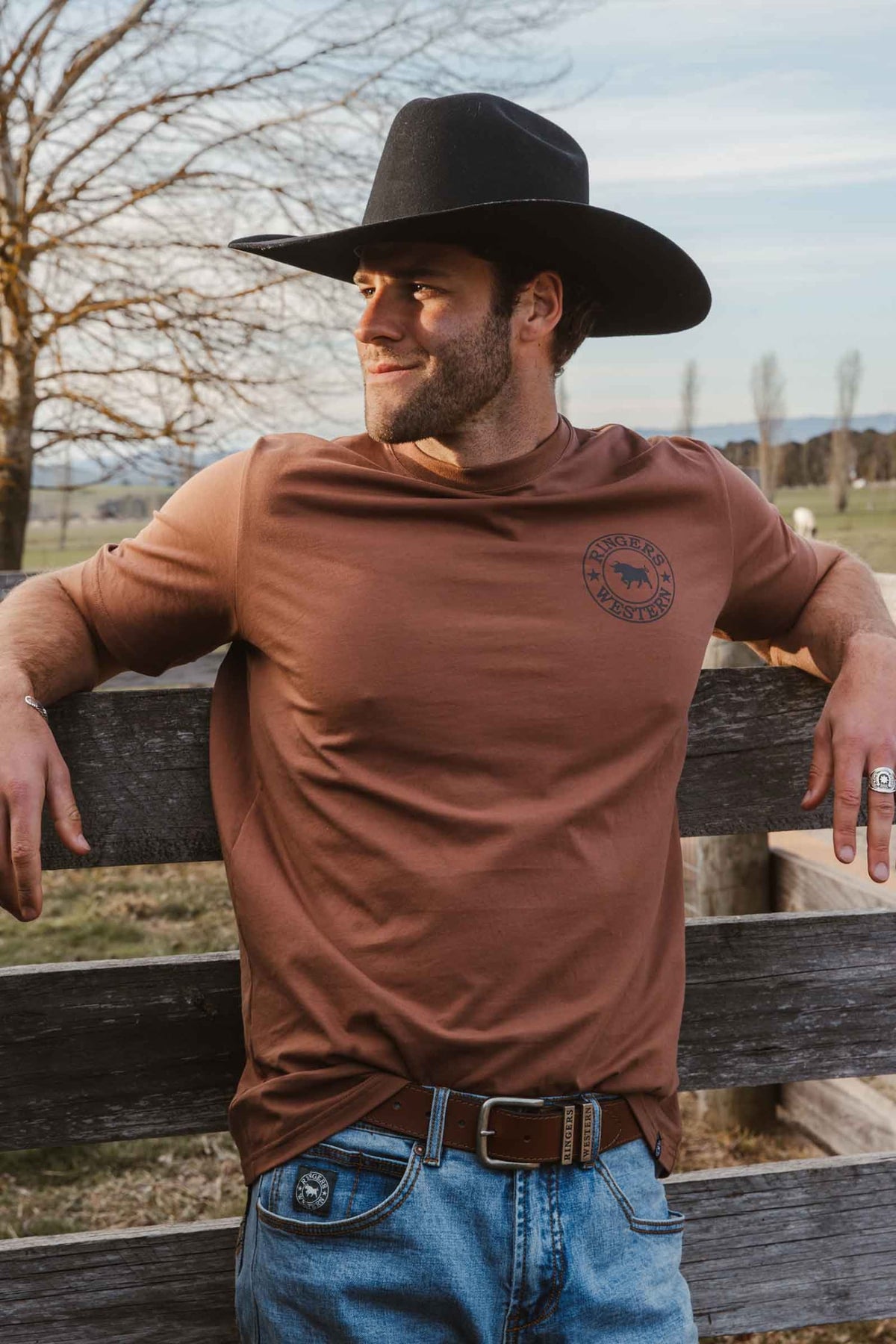Ringers Western Mens Shirts Ringers Western Tee Mens Signature Bull Classic Fit