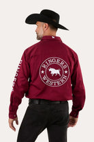 Ringers Western Mens Shirts S / Burgundy Ringers Western Shirt Mens Hawkeye Full Button