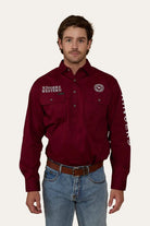 Ringers Western Mens Shirts S / Burgundy Ringers Western Workshirt Mens Hawkeye Half Button
