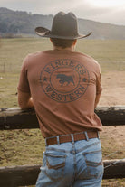 Ringers Western Mens Shirts S / Saddle Brown/Charcoal Ringers Western Tee Mens Signature Bull Classic Fit