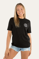 Ringers Western Womens Shirts 06 / Black/White Ringers Western Tee Womens Signature Bull Loose Fit